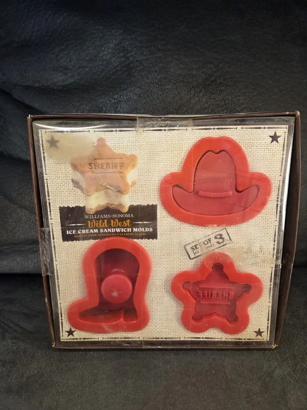 Williams-Sonoma Wild West Ice Cream Sandwich Molds Set 3 Tovolo Cowboy Hat Boots